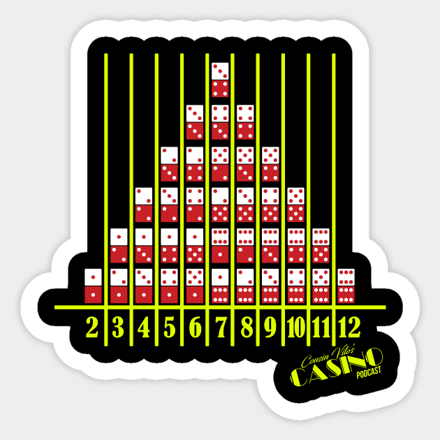 Cousin Vito's Casino Craps Chart shirt Sticker by MakeLuckHappen